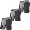imageBAMBOO COOL Mens Underwear Boxer Briefs Soft Breathable Underwear Comfortable Boxer Briefs for Men 3 Pack Gray