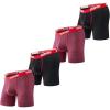 imageBAMBOO COOL Mens Underwear Boxer Briefs with Fly Soft Comfortable Breathable Underwear for Men MultipackLred Belt2red 2black