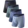imageBAMBOO COOL Mens Underwear Boxer BriefsRegular LegBreathable Soft MoistureWicking with Fly Underwear For men 4 PackGray Green  Haze Blue  Dark Gray  Cyan
