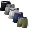 imageBAMBOO COOL Mens Underwear Breathable Boxer Briefs with Fly MoistureWicking Lightweight Underwear 5Pack