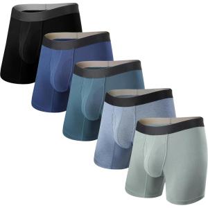 imageBAMBOO COOL Man Underwear Mens Boxer Briefs Soft Moisture wicking Boxers 5 Pack