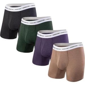 imageBAMBOO COOL Mens Underwear Boxer Briefs 4 Pack Breathable Soft Bamboo Underwear For Men
