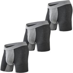 imageBAMBOO COOL Mens Underwear Boxer Briefs Soft Breathable Underwear Comfortable Boxer Briefs for Men 3 Pack Gray