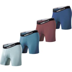 imageBAMBOO COOL Mens Underwear Boxer Briefs with Fly Soft Comfortable Breathable Underwear for Men MultipackCred gray blue4pack