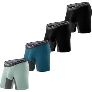 imageBAMBOO COOL Mens Underwear Boxer Briefs with Fly Soft Comfortable Breathable Underwear for Men MultipackFlightgreen blue 2black4pack