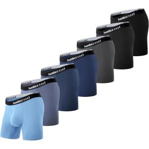 imageBAMBOO COOL Mens Underwear Boxer Briefs with Fly Soft Comfortable Breathable Underwear for Men MultipackKblue gray black7pack