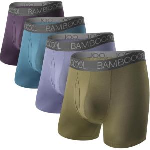 imageBAMBOO COOL Mens Underwear Dual Pouchs Boxer Briefs Support Ball Pouch Breathable Underwear For Men 4 Pack4bmulticolor