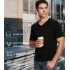 imageBAMBOO COOL Mens Undershirts Slim Fit VNeck Breathable MoistureWicking TShirts Soft Stretch White Tees for Men 3 PackV Neckblack3