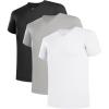 imageBAMBOO COOL Mens Undershirts Slim Fit VNeck Breathable MoistureWicking TShirts Soft Stretch White Tees for Men 3 PackV Neckwhite1Black1Grey1