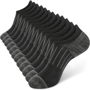 imageBAMBOO COOL No Show Socks Men Low Cut Ankle Short Socks for Men Casual Athletic Socks with Non Slip GripDark Grey 6 Pack