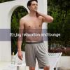 imageBAMBOO COOL Mens Pajama Shorts Soft Breathable Lounge Relaxing Comfy Sleepwear Pajamas Bottoms with Pockets 2 PackBgraynavy2 Pack