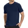 imageBAMBOO COOL Mens Crewneck TShirts Undershirts for Men Short Sleeve Shirts Soft Tshirt Classic Comfortable TeesCnavy Blue