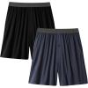 imageBAMBOO COOL Mens Pajama Shorts Soft Breathable Lounge Relaxing Comfy Sleepwear Pajamas Bottoms with Pockets 2 PackAblacknavy2 Pack