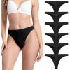 imageBAMBOO COOL Womens Thongs No Show Underwear Low Waisted Seamless Pantie Tagless 6 PackBlack C 6pack