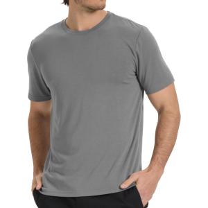 imageBAMBOO COOL Mens Crewneck TShirts Undershirts for Men Short Sleeve Shirts Soft Tshirt Classic Comfortable TeesDgrey