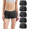 imageBAMBOO COOL Womens Boyshort Panties Seamless Underwear Stretchy Moisture Wicking Boxer Briefs for Ladies 5 PackBlack a 5pack