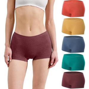 imageBAMBOO COOL Womens Boyshort Panties Seamless Underwear Stretchy Moisture Wicking Boxer Briefs for Ladies 5 PackMulticoloured B 5pack