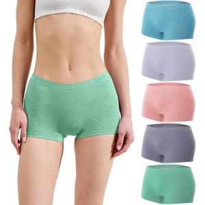 imageBAMBOO COOL Womens Boyshort Panties Seamless Underwear Stretchy Moisture Wicking Boxer Briefs for Ladies 5 PackMulticoloured C 5pack