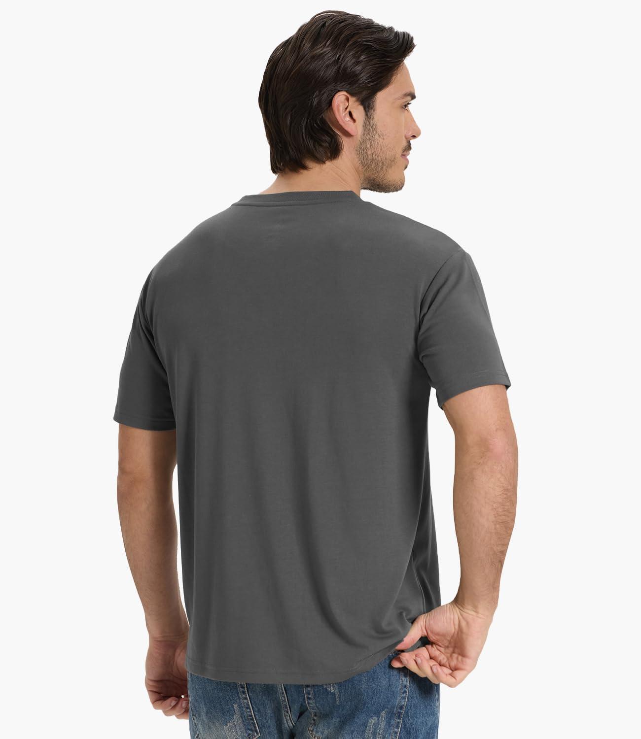 imageBAMBOO COOL Mens Pocket TShirts Crew Neck Tee Short Sleeve Shirts Soft Comfortable Classic Tshirt Undershirts for MenBdark Grey