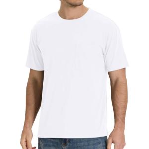 imageBAMBOO COOL Mens Pocket TShirts Crew Neck Tee Short Sleeve Shirts Soft Comfortable Classic Tshirt Undershirts for MenDwhite