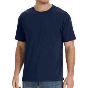 imageBAMBOO COOL Mens Pocket TShirts Crew Neck Tee Short Sleeve Shirts Soft Comfortable Classic Tshirt Undershirts for MenEnavy Blue