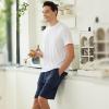 imageBAMBOO COOL Mens Pajama Shorts Soft Breathable Lounge Relaxing Comfy Sleepwear Pajamas Bottoms with Pockets 2 PackLhcgreyblue2 Pack