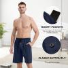 imageBAMBOO COOL Mens Pajama Shorts Soft Breathable Lounge Relaxing Comfy Sleepwear Pajamas Bottoms with Pockets 2 PackLhdblackblue2 Pack