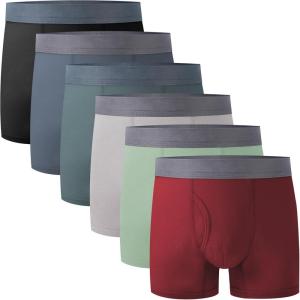 imageBAMBOO COOL Boys Boxer Briefs 618Y Underwear MoistureWicking Lightweight and Ultra Soft 6PackBlack light Grey garnet aqua celadon blue Ashes6pack