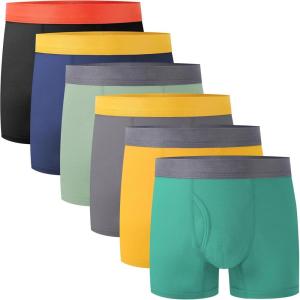 imageBAMBOO COOL Boys Boxer Briefs 618Y Underwear MoistureWicking Lightweight and Ultra Soft 6PackBlack navy Blue yellow turquoise grey aqua6pack