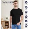 imageBAMBOO COOL Mens Undershirts MoistureWicking Crewneck T Shirts Breathable Stretch Soft Tees for Men 3 or 6 Pack3 Packblack