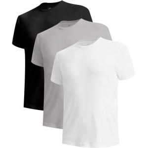 imageBAMBOO COOL Mens Undershirts MoistureWicking Crewneck T Shirts Breathable Stretch Soft Tees for Men 3 or 6 PackWhite1Black1Grey1