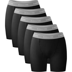 imageBAMBOO COOL Womens Boxer Briefs Boy Shorts Underwear Soft Stretch Panties for Women 5PackBlack G5pack