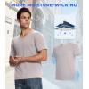 imageBAMBOO COOL Mens Undershirts Stretch V Neck TShirtsBreathable and MoistureWicking Tees for Men 3 PackVneckblackWhiteGrey