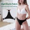 imageBAMBOO COOL Womens Thongs No Show Underwear Mid Waisted Seamless Pantie Tagless 6 PackBlack C 6pack