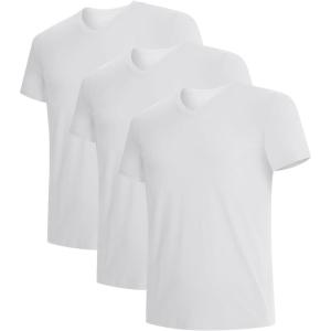 imageBAMBOO COOL Mens Undershirts Stretch V Neck TShirtsBreathable and MoistureWicking Tees for Men 3 PackVneckwhite3