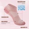 imageBAMBOO COOL Womens Ankle Socks Athletic Moisture Wicking Cushioned For Ladies Running Socks Arch Support Breathable SocksBlack1 white1 gray1 khaki1 pink1