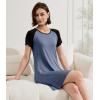imageBAMBOO COOL Womens Nightgown Soft Sleepwear Short Sleeve Pajamas Lounge Sleep Dress Comfy Nightshirt for LadiesDark Blue
