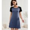 imageBAMBOO COOL Womens Nightgown Soft Sleepwear Short Sleeve Pajamas Lounge Sleep Dress Comfy Nightshirt for LadiesDark Blue