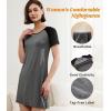 imageBAMBOO COOL Womens Nightgown Soft Sleepwear Short Sleeve Pajamas Lounge Sleep Dress Comfy Nightshirt for LadiesDark Grey