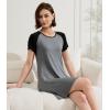 imageBAMBOO COOL Womens Nightgown Soft Sleepwear Short Sleeve Pajamas Lounge Sleep Dress Comfy Nightshirt for LadiesDark Grey
