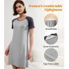 imageBAMBOO COOL Womens Nightgown Soft Sleepwear Short Sleeve Pajamas Lounge Sleep Dress Comfy Nightshirt for LadiesLight Grey
