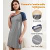 imageBAMBOO COOL Womens Nightgown Soft Sleepwear Short Sleeve Pajamas Lounge Sleep Dress Comfy Nightshirt for LadiesMedium Grey