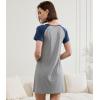 imageBAMBOO COOL Womens Nightgown Soft Sleepwear Short Sleeve Pajamas Lounge Sleep Dress Comfy Nightshirt for LadiesMedium Grey