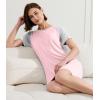 imageBAMBOO COOL Womens Nightgown Soft Sleepwear Short Sleeve Pajamas Lounge Sleep Dress Comfy Nightshirt for LadiesPink