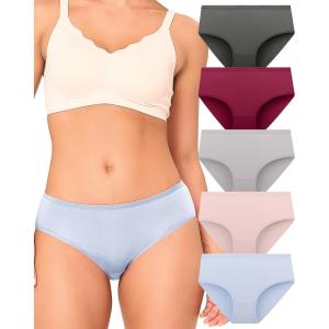 imageBAMBOO COOL Womens Underwear Breathable MoistureWicking Briefs Hipster Ladies Panties 5PackMulticolor B5pack