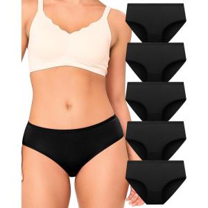 imageBAMBOO COOL Womens Underwear Breathable MoistureWicking Briefs Hipster Ladies Panties 5PackMulticolor D5pack