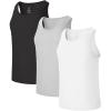 imageBAMBOO COOL Mens Tank Top Undershirts Moisture Wicking Breathable Fitted Ruglar Fit T Shirts for Men 3 PackWhite1Black1Grey1