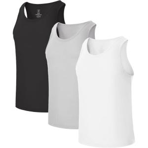 imageBAMBOO COOL Mens Tank Top Undershirts Moisture Wicking Breathable Fitted Ruglar Fit T Shirts for Men 3 PackWhite1Black1Grey1