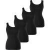 imageBAMBOO COOL Womens Ultra Soft Camisole Lightweight Tank Top Basic Vests Comfy Undershirt 4 PackBlack 014pack
