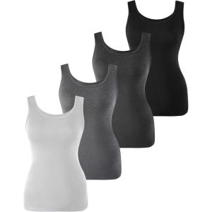imageBAMBOO COOL Womens Ultra Soft Camisole Lightweight Tank Top Basic Vests Comfy Undershirt 4 PackMulticoloured 024pack